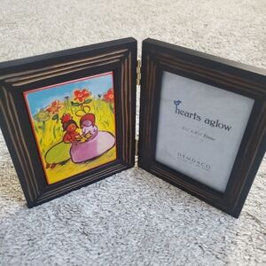 "Hearts Aglow" Bi-fold Photo Frame 3x4 Sisters Friendship Art